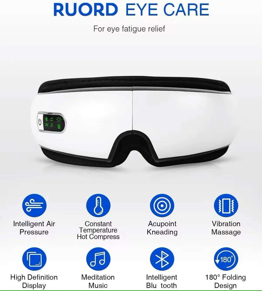 Smart Electric Eye Massager – Air Pressure, Heat, Vibration & Wireless Remote Control