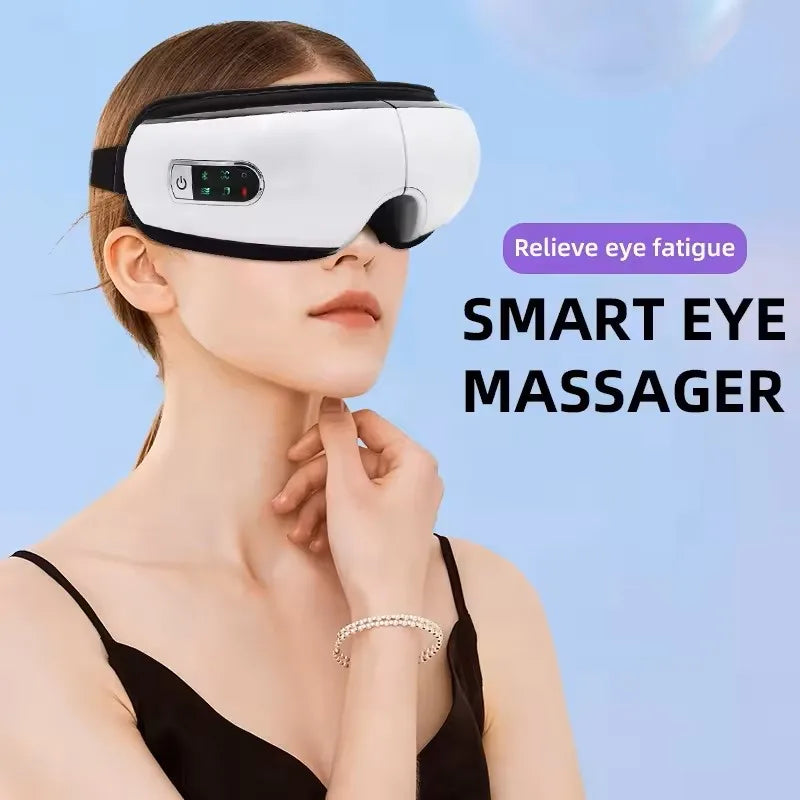 Smart Electric Eye Massager – Heat, Air Pressure & Remote Control for Eye Relief