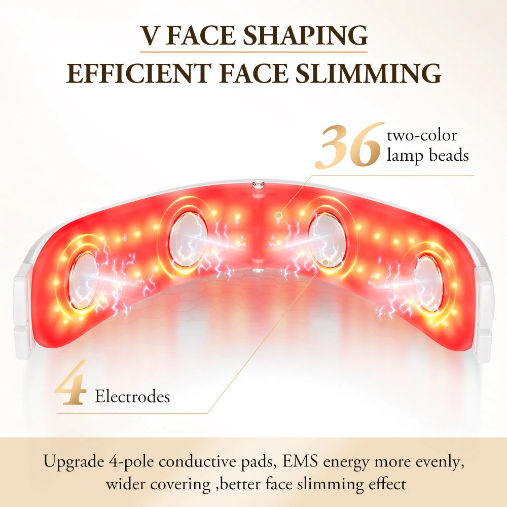 ANLAN V-Face Lifting Device – 4-Pole EMS Double Chin Removal with Red & Blue Light