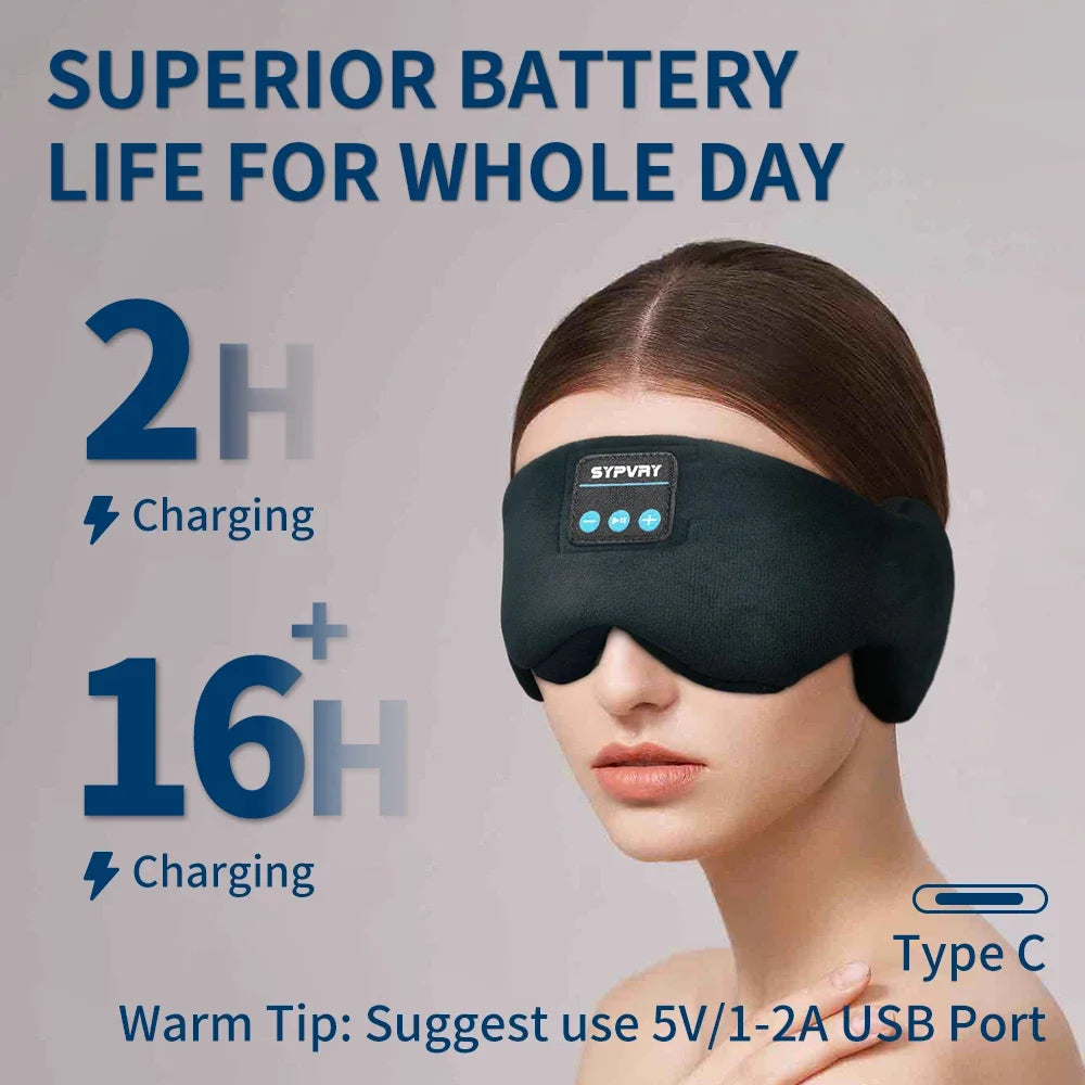 Bluetooth Sleep Eye Mask with Immersive Headphones – Comfortable Wireless Sleep Mask
