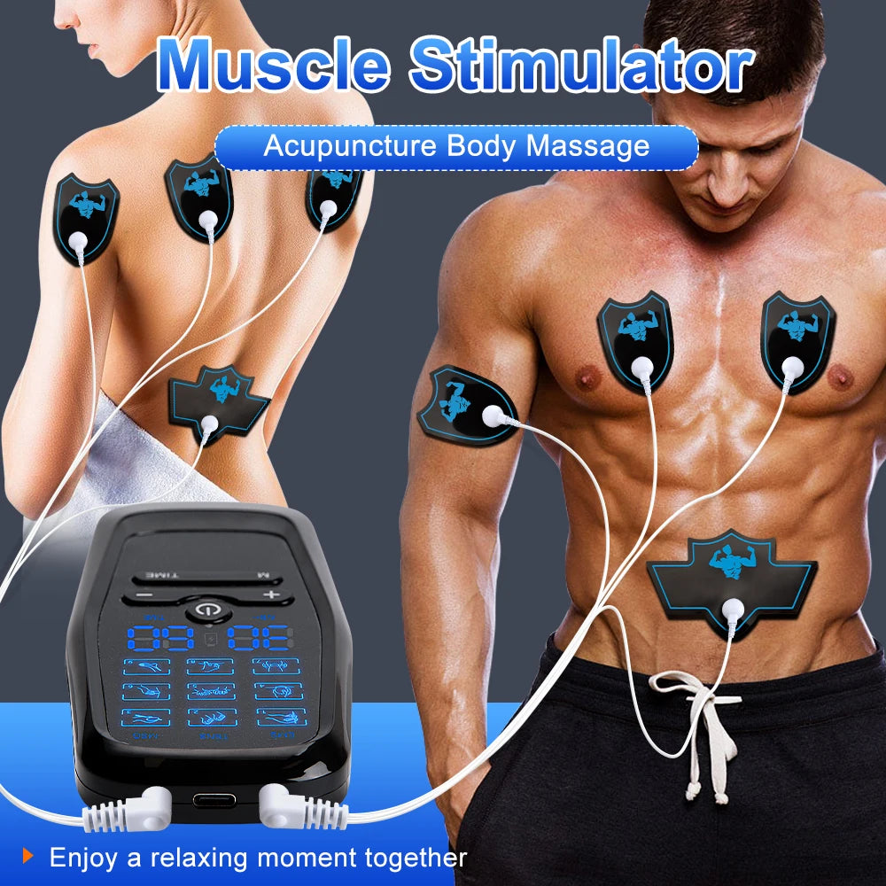 TENS EMS Physiotherapy Muscle Stimulator – 6 Modes, 19 Levels, USB Rechargeable