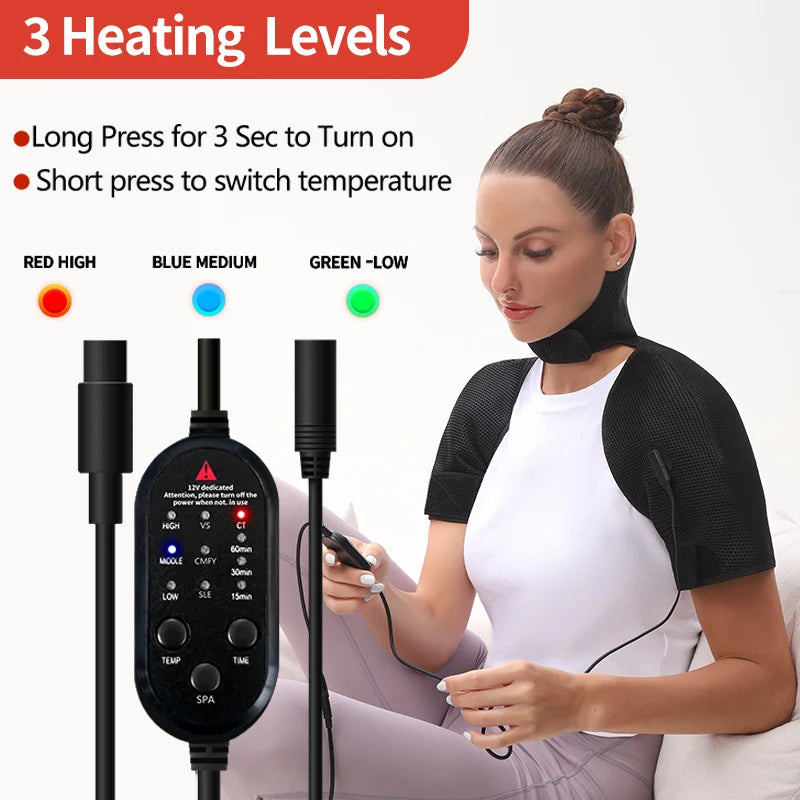 Heated Shoulder & Back Massager – 3 Massage Modes with Adjustable Heat