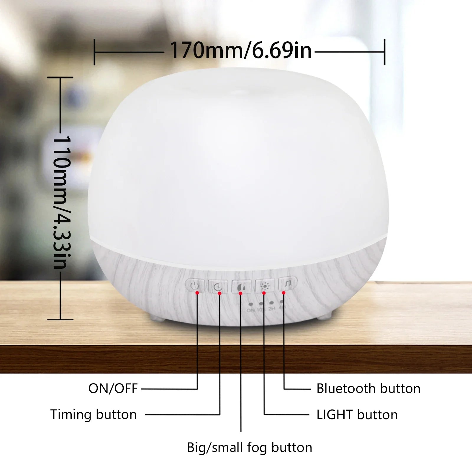Smart WiFi 500ml Aromatherapy Diffuser – Tuya App, Alexa & Google Home, 7 LED Colours