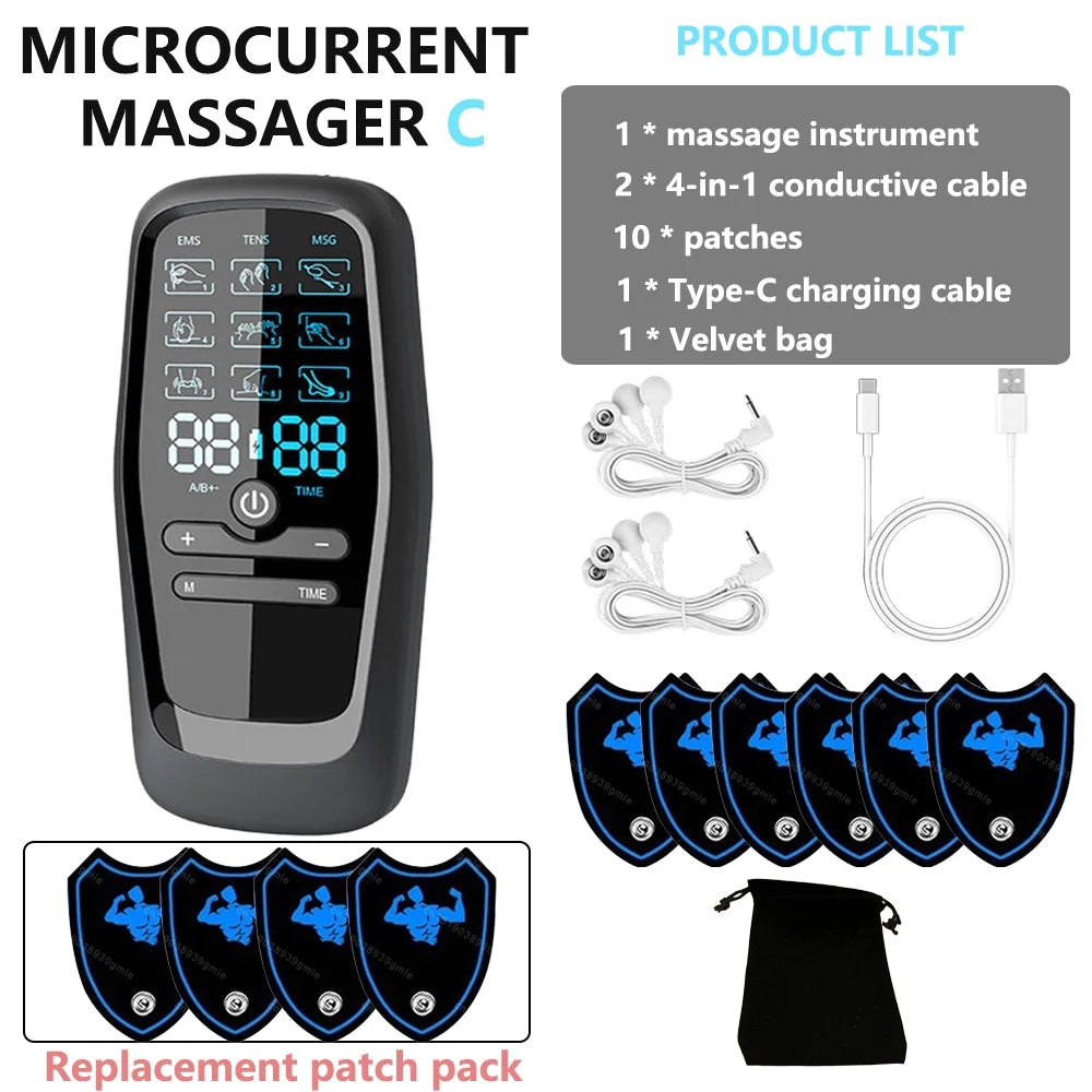 TENS EMS Physiotherapy Muscle Stimulator – 6 Modes, 19 Levels, USB Rechargeable