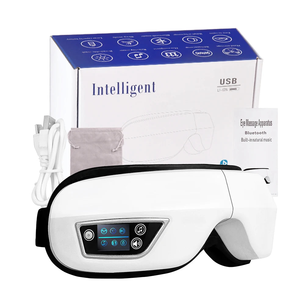 Smart Foldable Eye Massager – Kneading, Vibration, Airbag & Bluetooth Music Eye Care