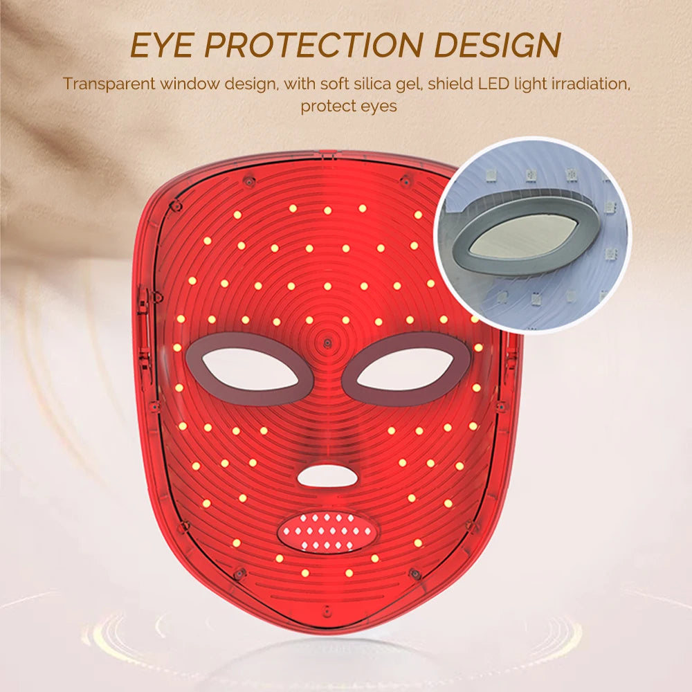 7-Colour LED Photon Face Mask – Wireless Skin Rejuvenation, Wrinkle Removal & Whitening