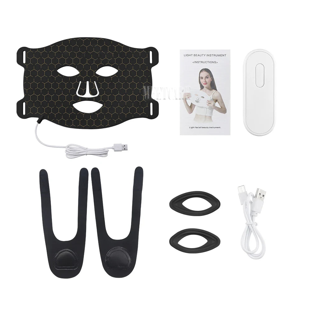 7-Colour LED Facial Mask – Silicone Photon Therapy for Pore Tightening, Whitening & Skin Repair