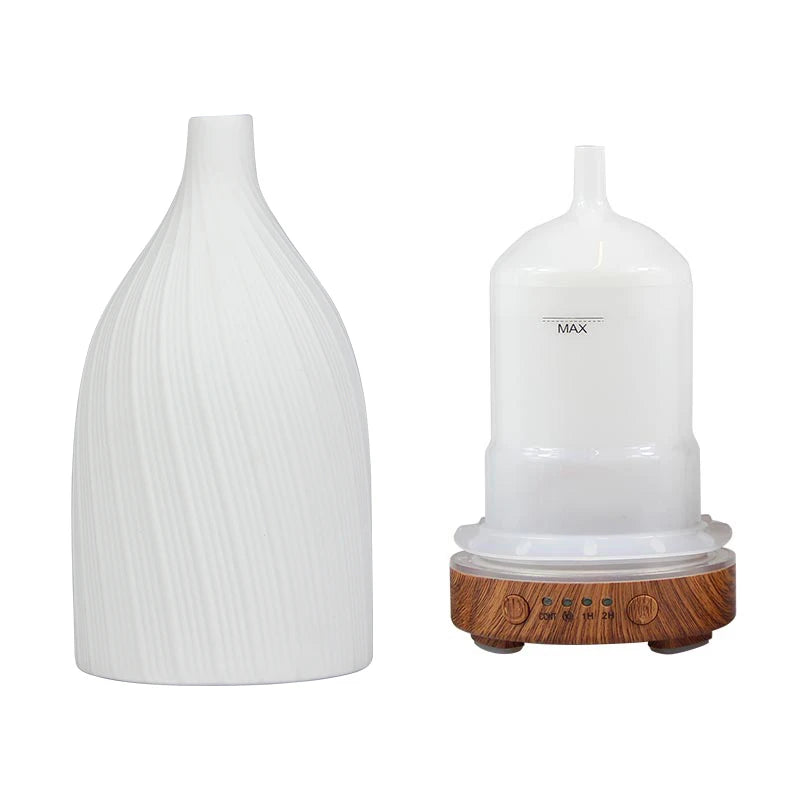 Ceramic Ultrasonic Aroma Diffuser – Timer Function, LED Lights & Essential Oil Diffuser