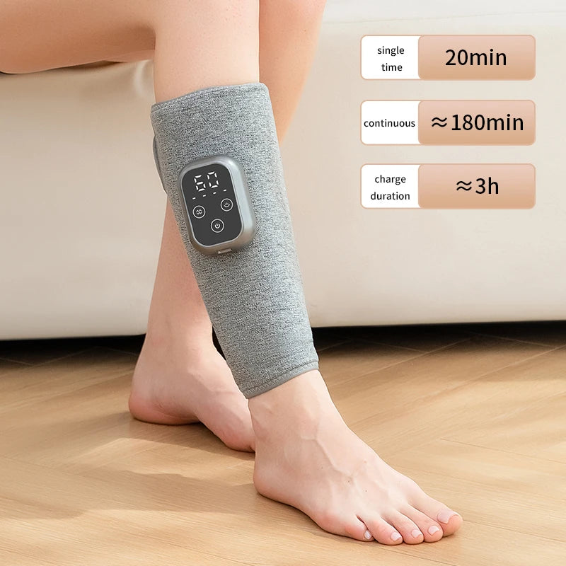 360° Electric Pneumatic Leg Massager Calf Massager Rechargeable 4 Modes Air Compression Leg Massager Hot Compress Leg Massage