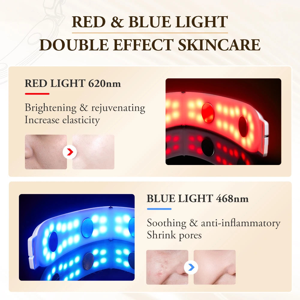 ANLAN V-Face Lifting Device – 4-Pole EMS Double Chin Removal with Red & Blue Light