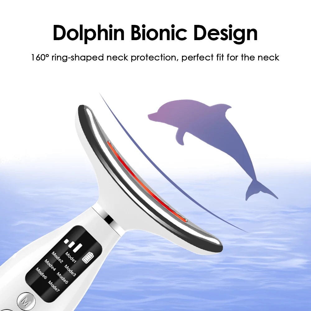 7-Colour Light Neck & Face Beauty Device – Skin Tightening, Double Chin & Anti-Wrinkle