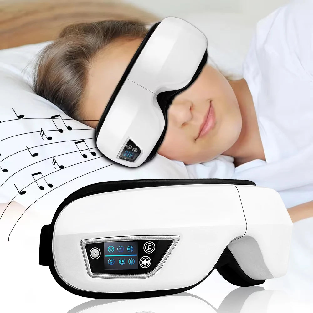 Electric 6D Smart Eye Massager – Airbag Compression, Vibration & Bluetooth Sleep Mask