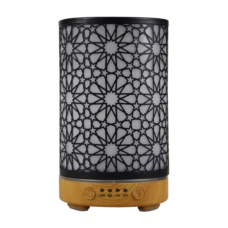 100ml Hollow Ultrasonic Essential Oil Diffuser – Timer & LED Light for Home Aromatherapy