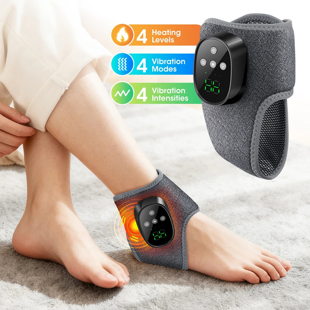 Electric Heated Ankle & Wrist Massager – Vibration + Heat for Joint Relief