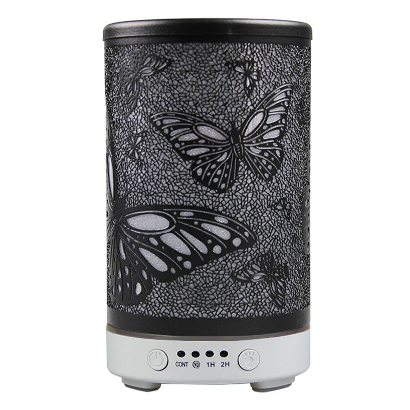 100ml Scent Diffuser Timing Function Ultrasonic Air Humidifier Hollow Butterfly Smart Home Appliances with LED Night Lights