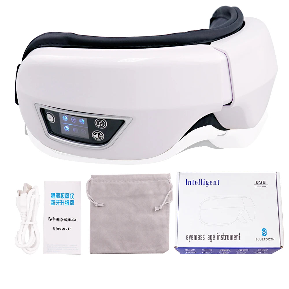 6D Smart Vibration Eye Massager – Airbag Compression, Bluetooth Music & Sleep Mask