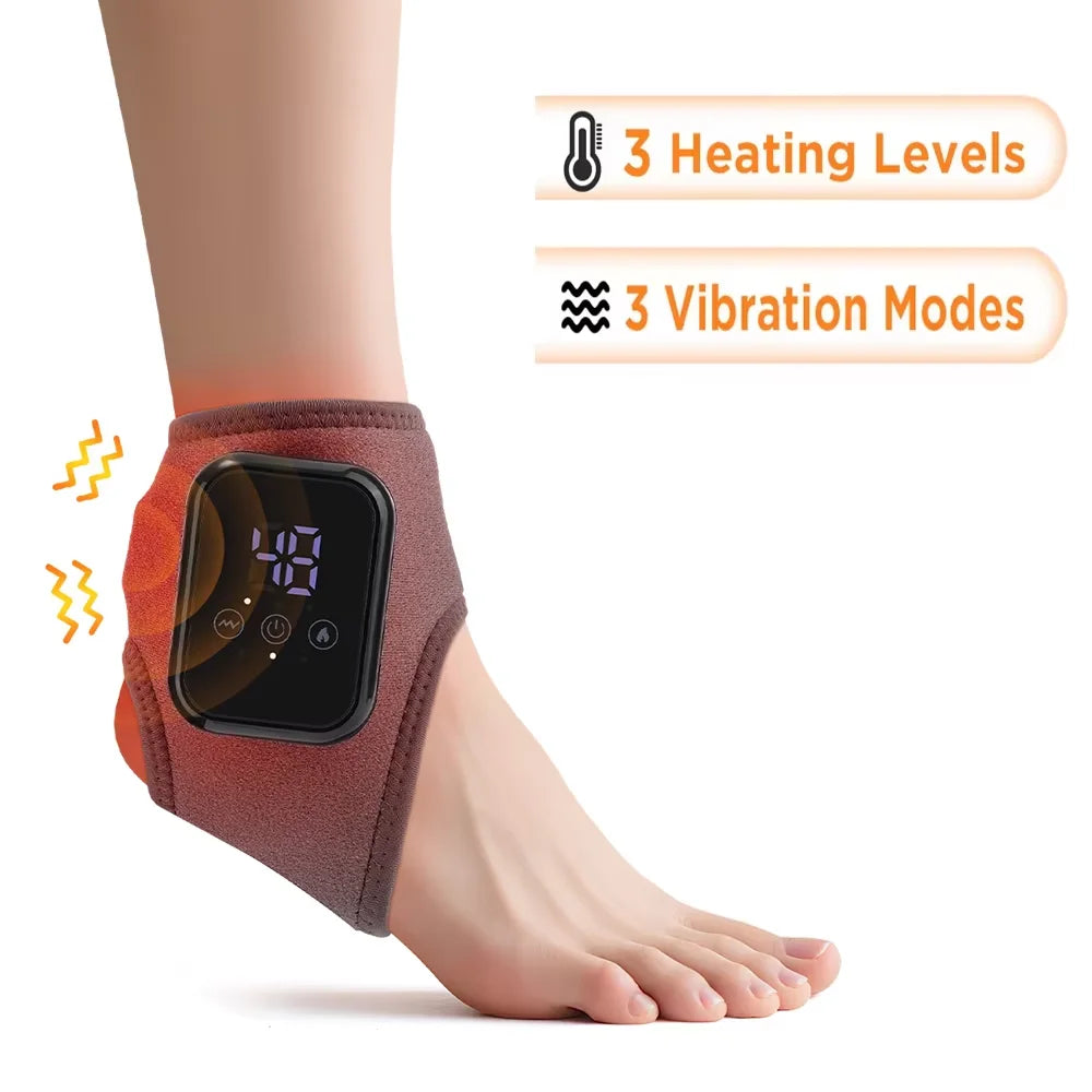 Electric Heated Ankle & Wrist Massager – Vibration + Heat for Joint Relief