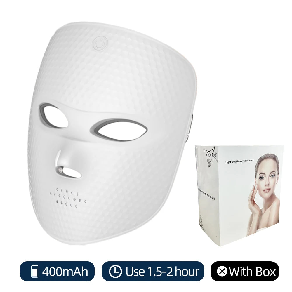 7-Colour LED Photon Face Mask – Wireless Skin Rejuvenation, Wrinkle Removal & Whitening