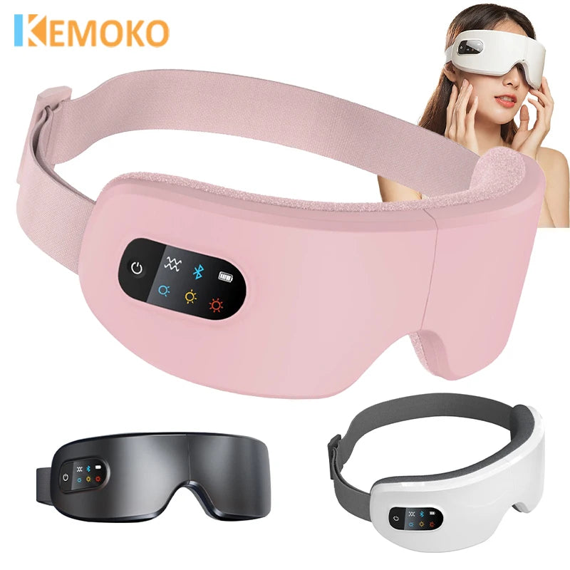 4D Smart Eye Massager – Airbag Vibration, Hot Compress & Bluetooth for Eye Care & Anti-Wrinkle