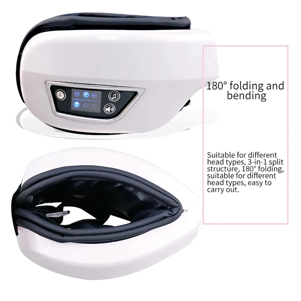 Electric 6D Smart Eye Massager – Airbag Compression, Vibration & Bluetooth Sleep Mask