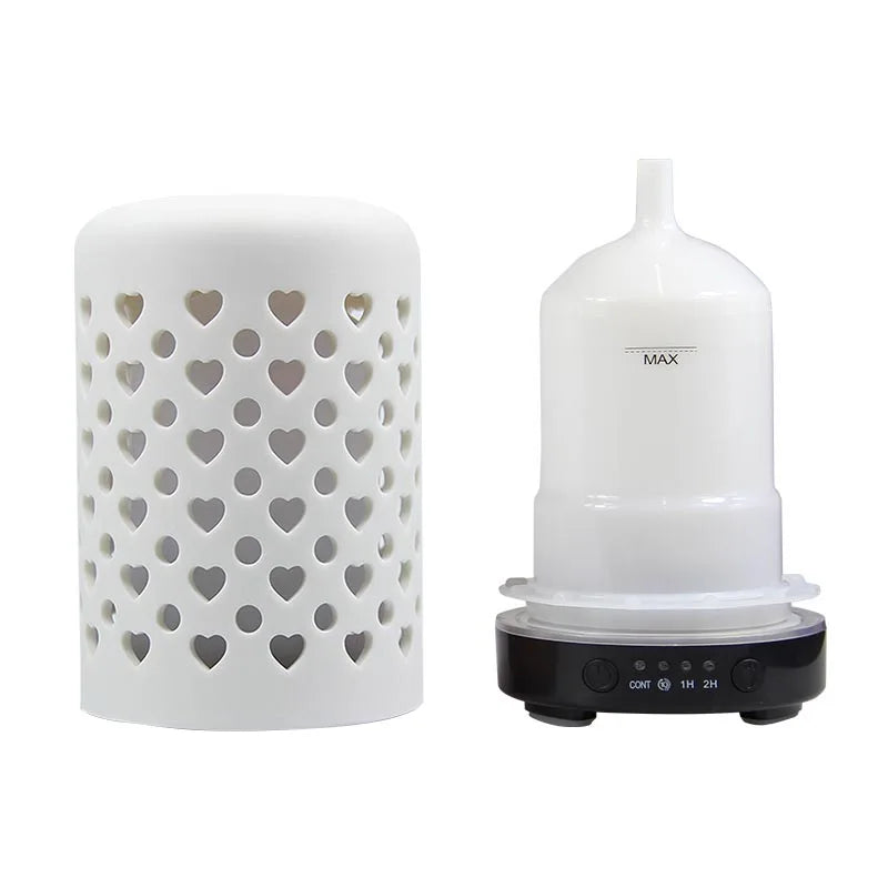 Ceramic Ultrasonic Aroma Diffuser – Timer Function, LED Lights & Essential Oil Diffuser