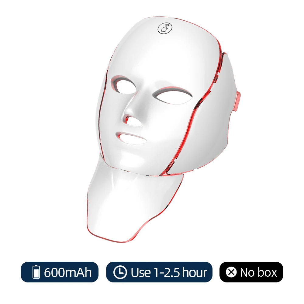 7-Colour LED Face & Neck Beauty Mask – Red Light Photon Therapy for Anti-Ageing & Skin Repair