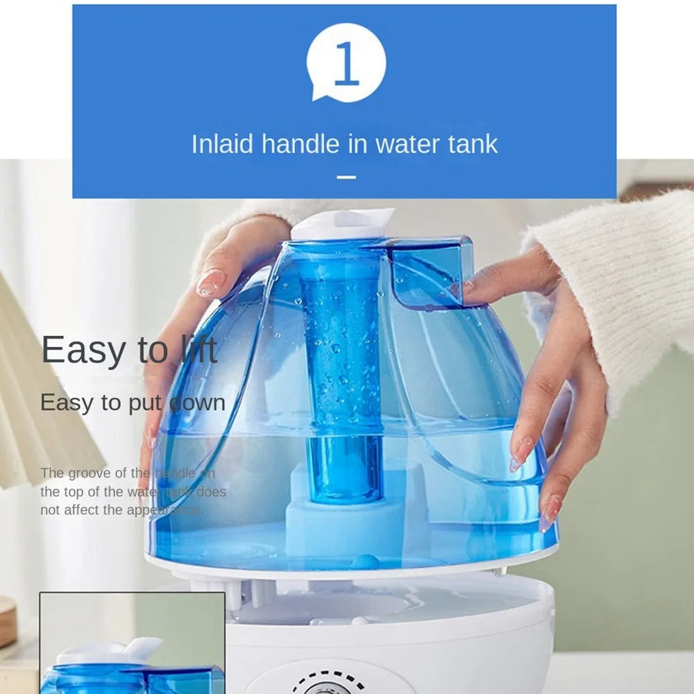 2.5L Quiet Ultrasonic Humidifier – 360° Rotation Cool Mist & Essential Oil Diffuser