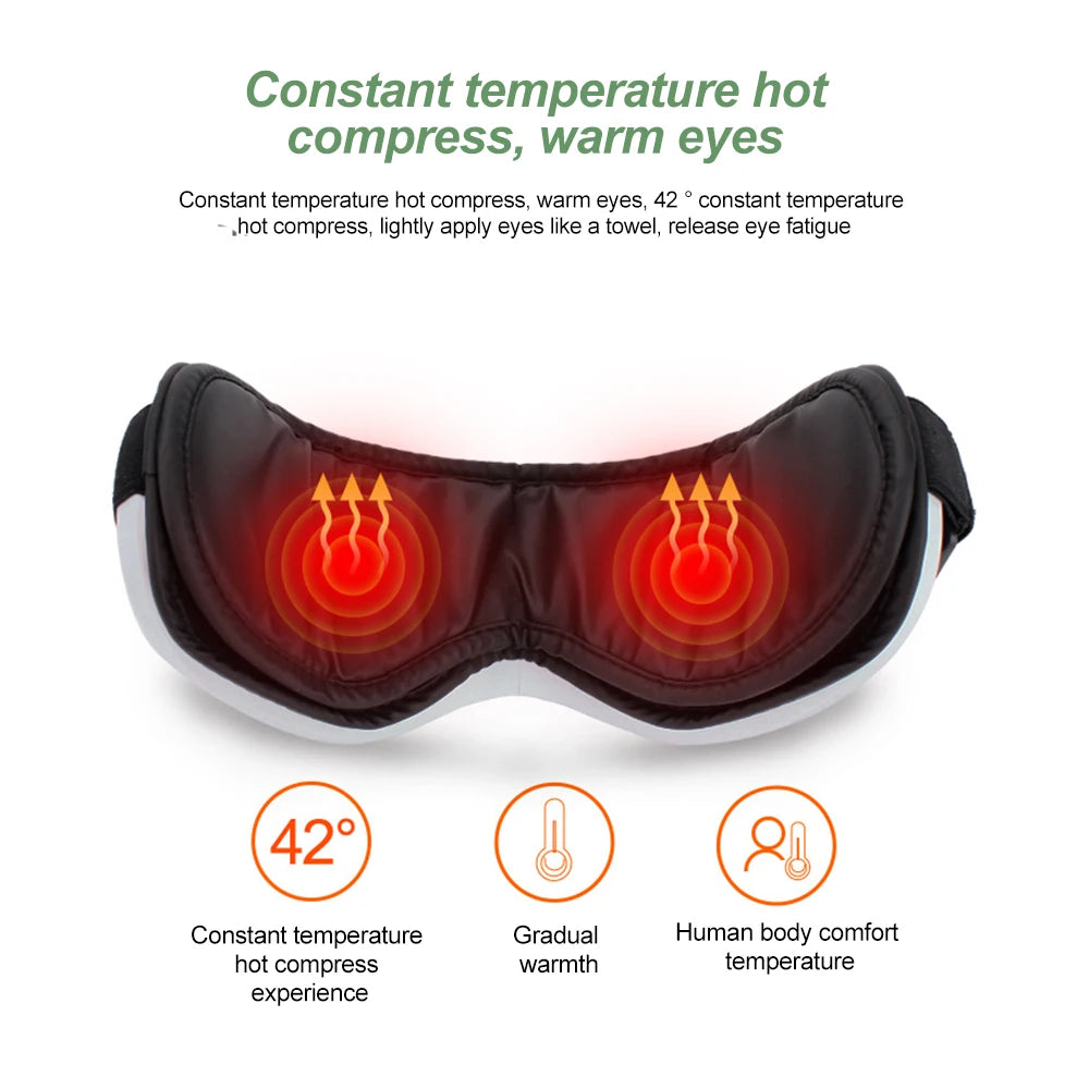 Smart Foldable Eye Massager – Kneading, Vibration, Airbag & Bluetooth Music Eye Care