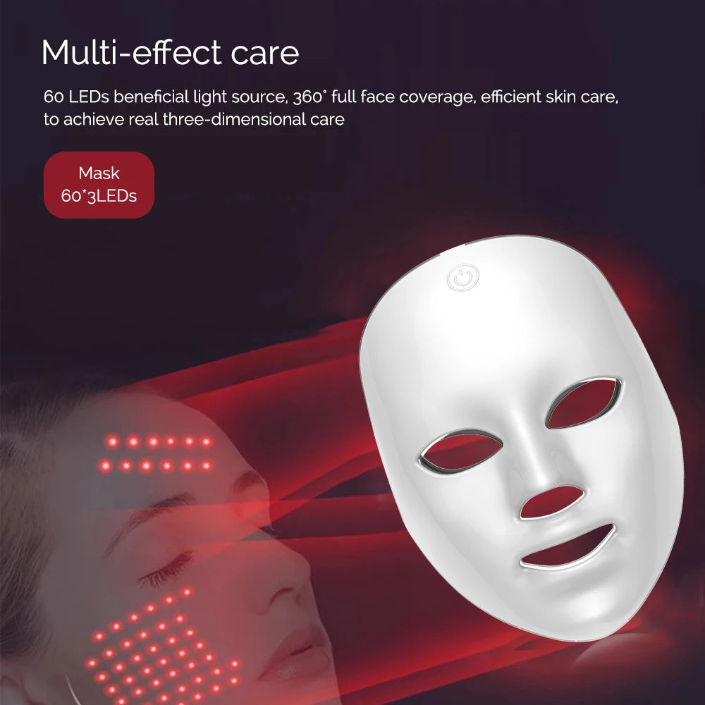 Wireless 7-Colour LED Face Mask – Photon Skin Firming, Anti-Ageing & Rejuvenation