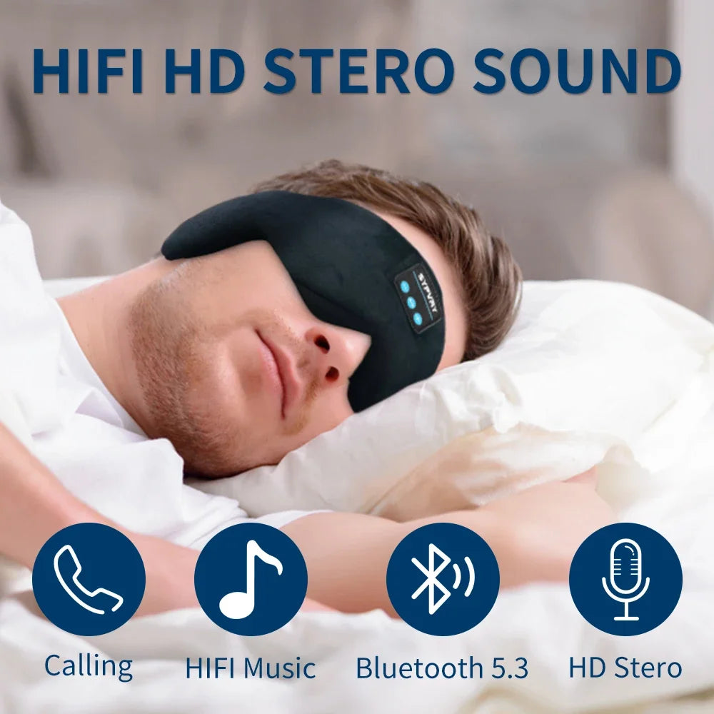 Bluetooth Sleep Eye Mask with Immersive Headphones – Comfortable Wireless Sleep Mask