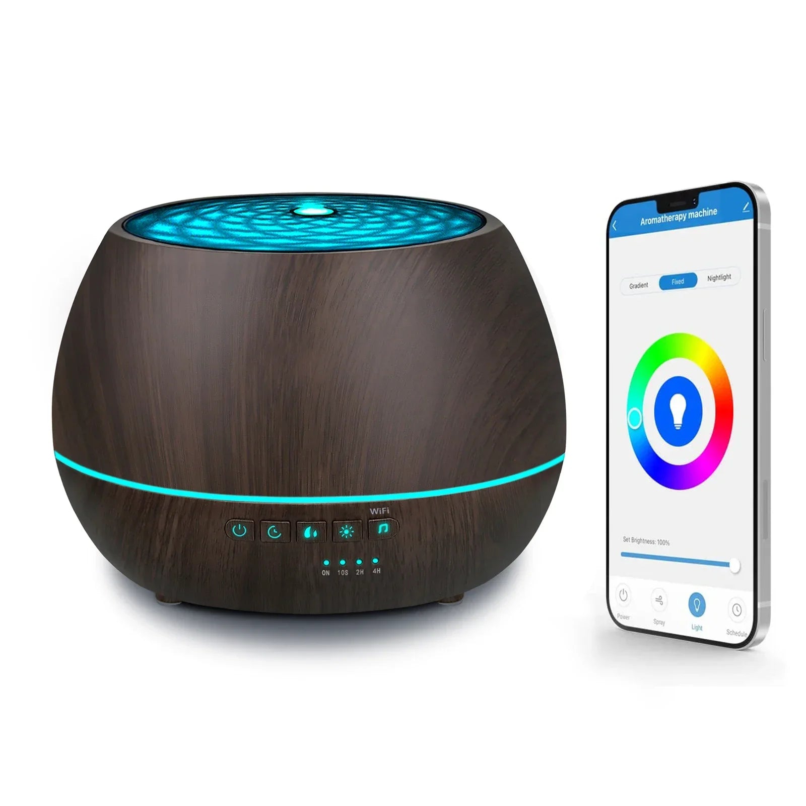 Smart WiFi 500ml Aromatherapy Diffuser – Tuya, Alexa & Google Home Compatible, 7 LED Colours