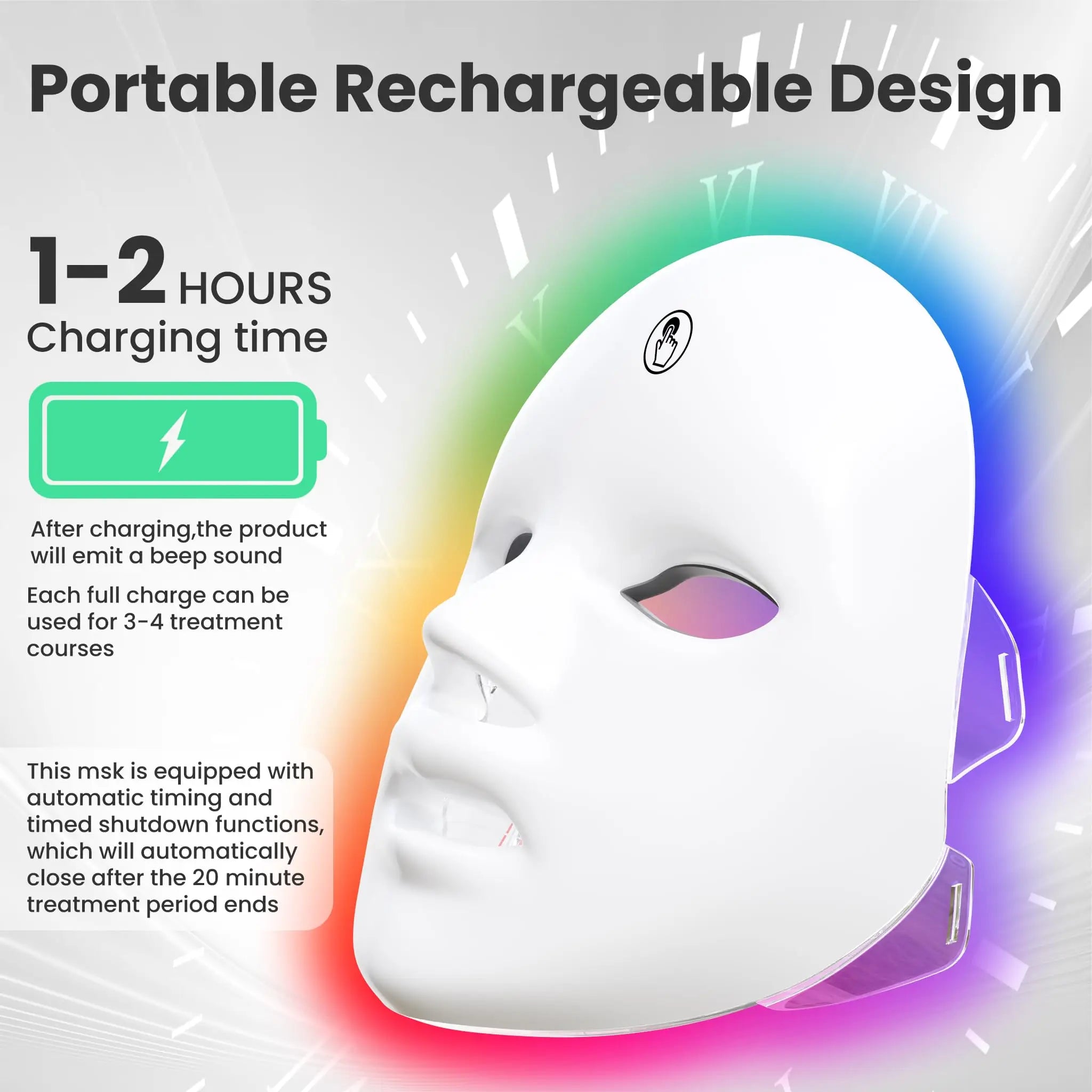 7-in-1 Colour LED Facial Skin Care Mask – Red Light Therapy for Lifting & Whitening