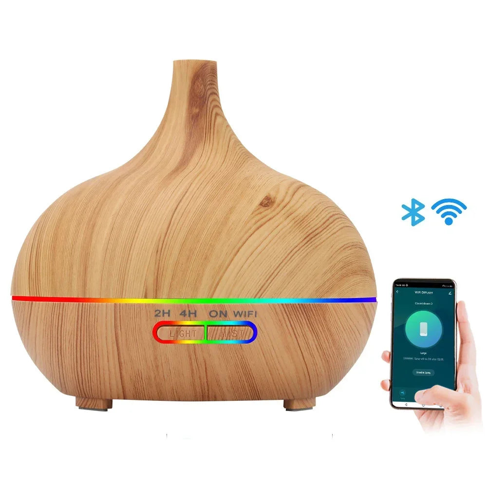 Smart WiFi 500ml Aromatherapy Diffuser – Tuya, Alexa & Google Home Compatible, 7 LED Colours
