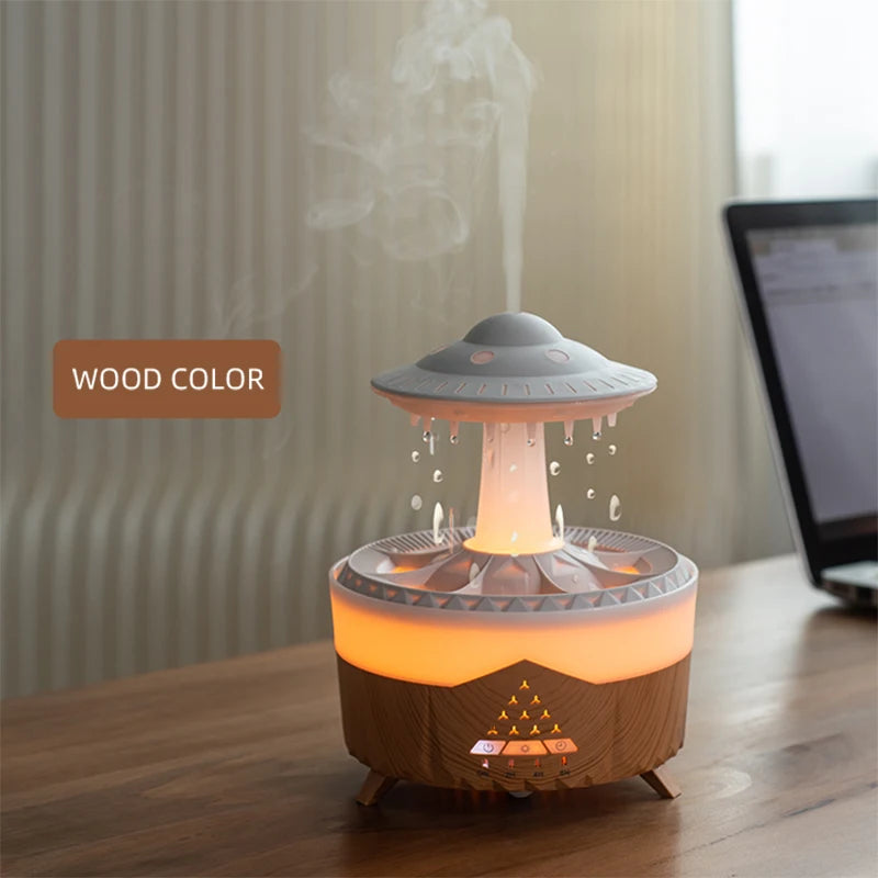 UFO Raindrop Aroma Diffuser – 7 Colour LED, Remote Control & Essential Oil Humidifier