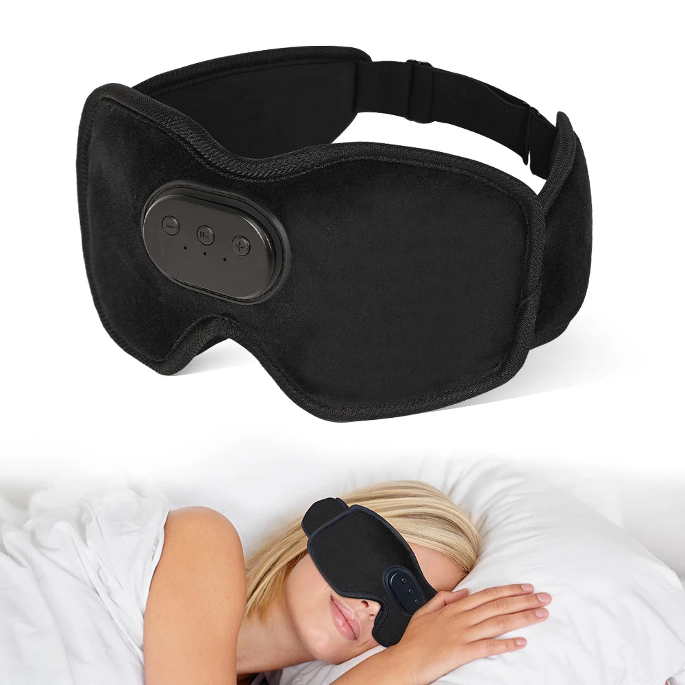 Bluetooth 5.2 Sleep Headphones Eye Mask – Cooling Eye Shade with Ultra-Thin Speakers for Travel & Sleep
