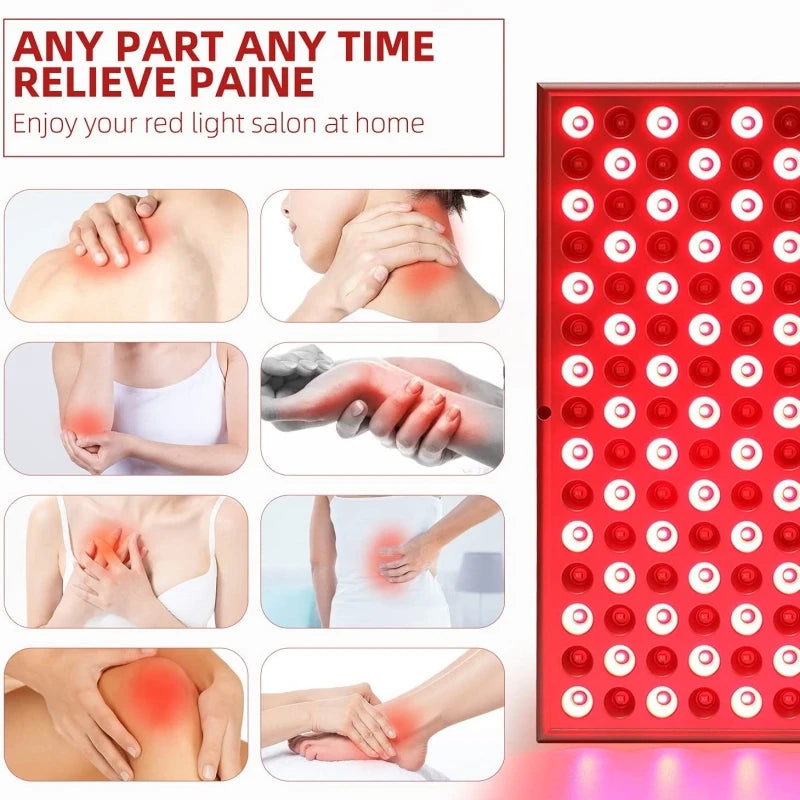LED Red Light Therapy Panel – 225 LEDs, 660nm & 850nm for Skin & Body Relief