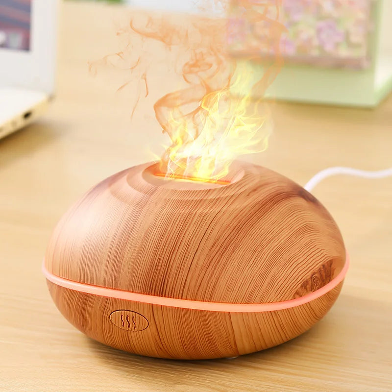 Flame Aroma Humidifier – Essential Oil Diffuser with Colourful Flame Effect Lighting