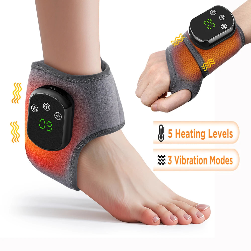 Electric Heated Ankle & Wrist Massager – Vibration + Heat for Joint Relief
