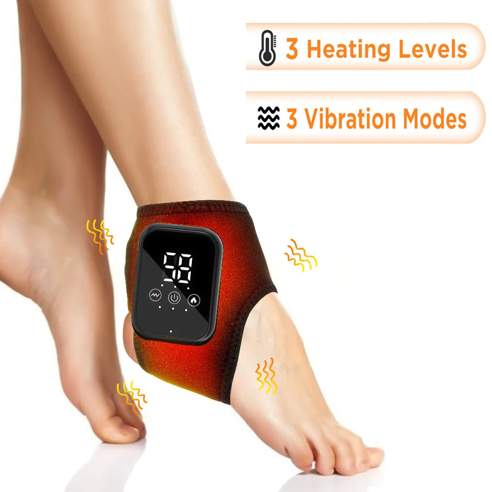 Electric Heated Ankle & Wrist Massager – Vibration + Heat for Joint Relief