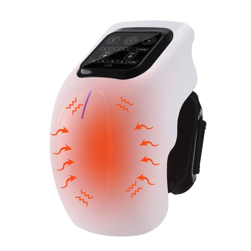 Cordless Knee Massager with Red Light & Laser Therapy – 4-Level Heat & Vibration