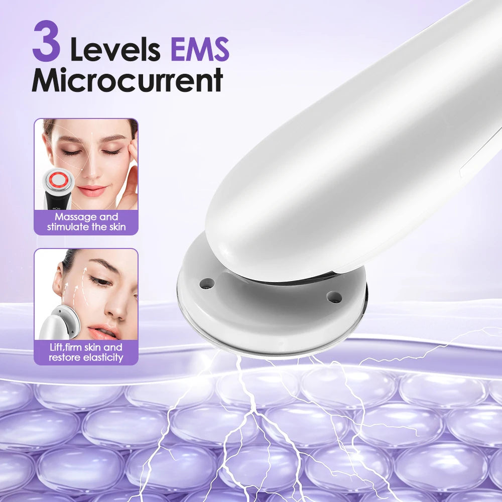 7-in-1 EMS Facial Massager – LED Light, Vibration & Hot Compress for Face Lifting