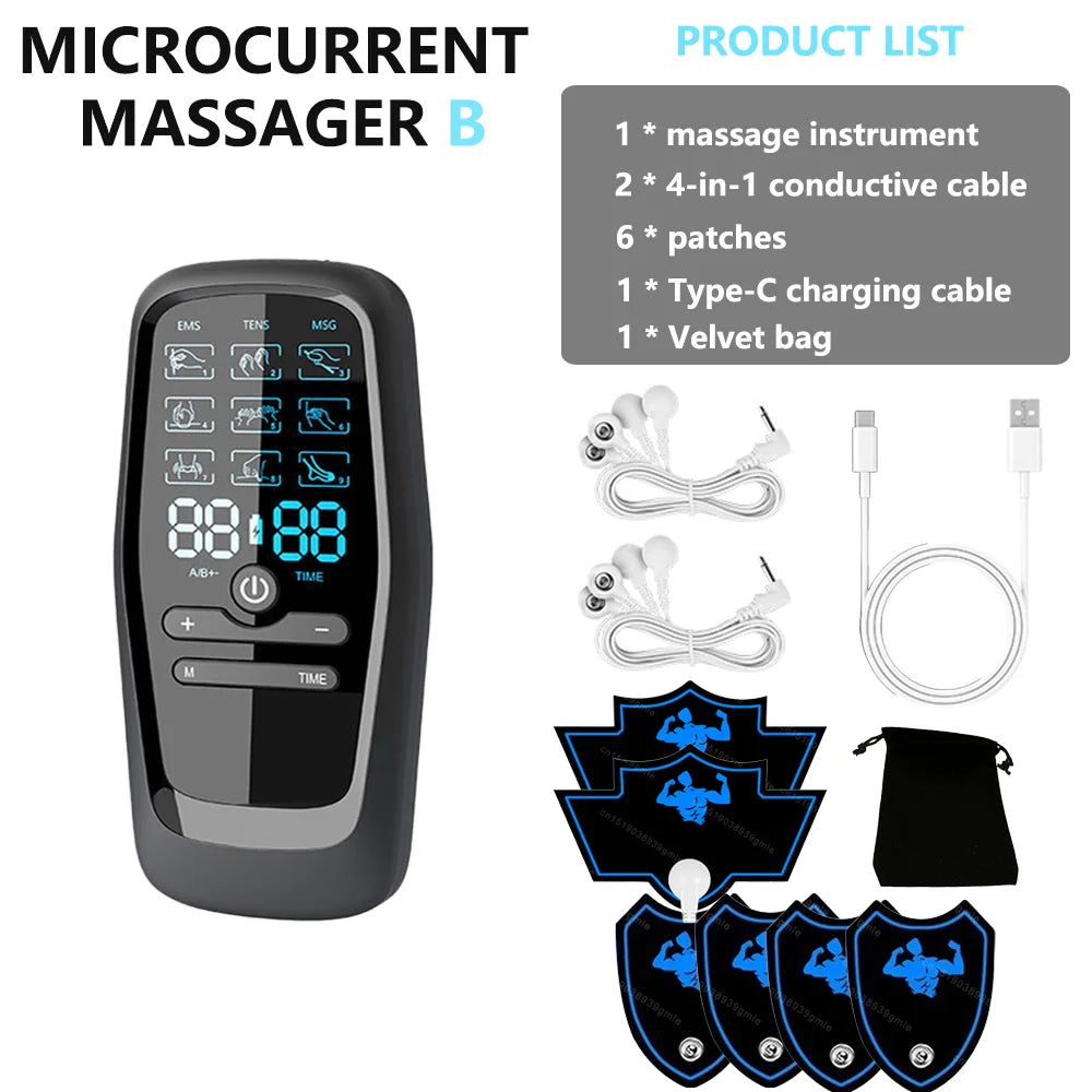 TENS EMS Physiotherapy Muscle Stimulator – 6 Modes, 19 Levels, USB Rechargeable