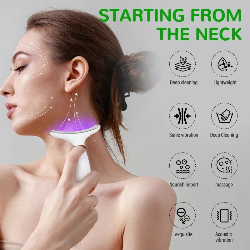 EMS Neck & Face Lifter – 7 Modes LED Photon Therapy for Skin Tightening & Double Chin Removal