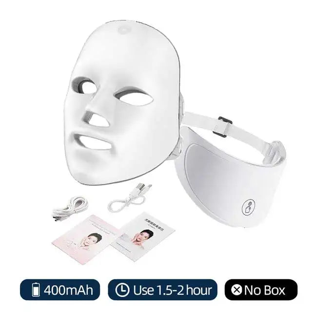 7-Colour LED Face & Neck Mask – Bio-Light Therapy for Skin Tightening, Lifting & Whitening