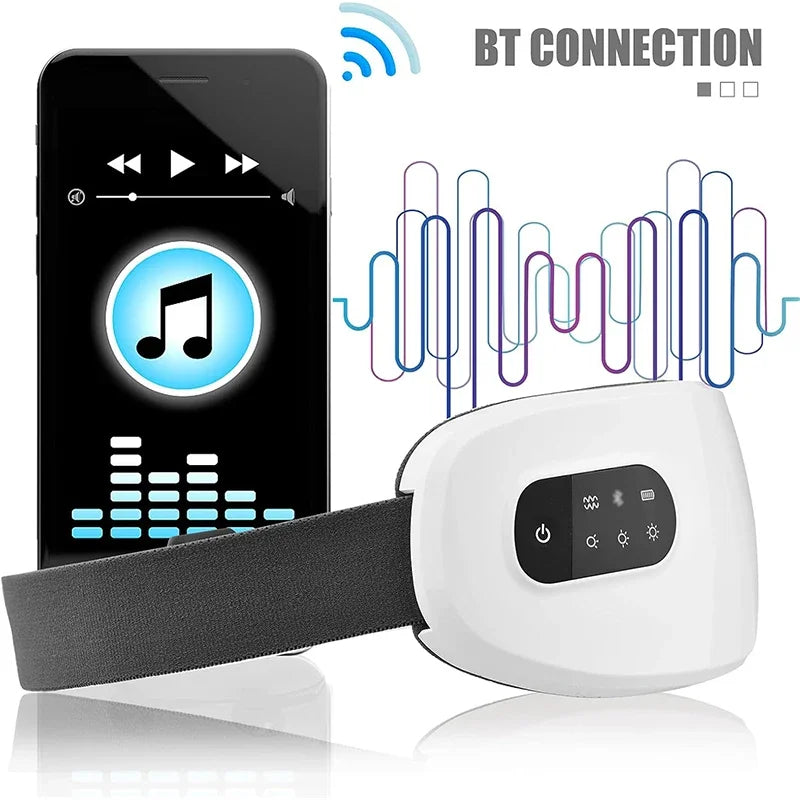 4D Smart Eye Massager – Airbag Vibration, Hot Compress & Bluetooth for Eye Care & Anti-Wrinkle