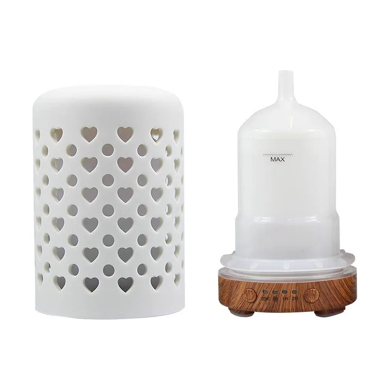 Ceramic Ultrasonic Aroma Diffuser – Timer Function, LED Lights & Essential Oil Diffuser