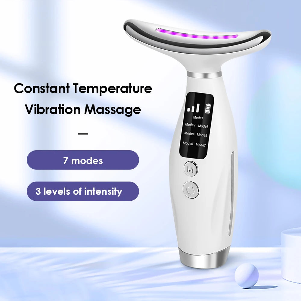 7-Colour Light Neck & Face Beauty Device – Skin Tightening, Double Chin & Anti-Wrinkle