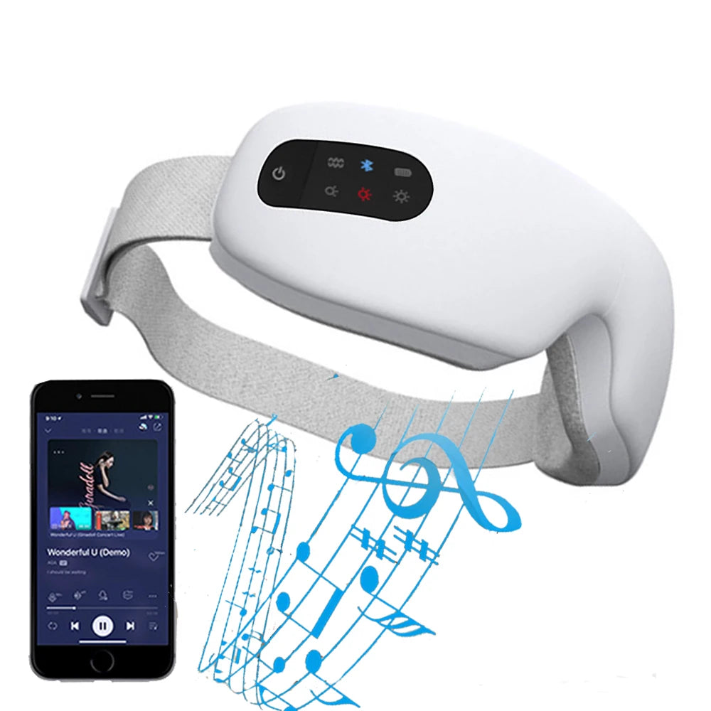 Smart Eye Massager with Heat & Music – Relieves Migraines, Eye Strain, Dark Circles & Improves Sleep
