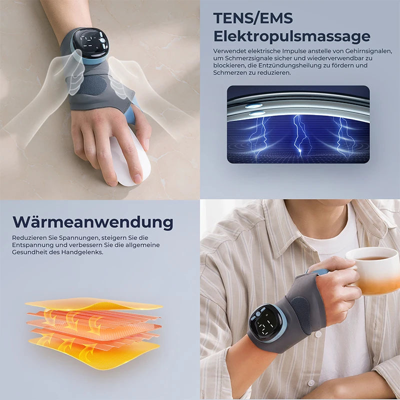 Say Goodbye to Wrist Pain! EMS Microcurrent Massage Far Infrared Heating Wrist Support Essential for Office Workers & Sports