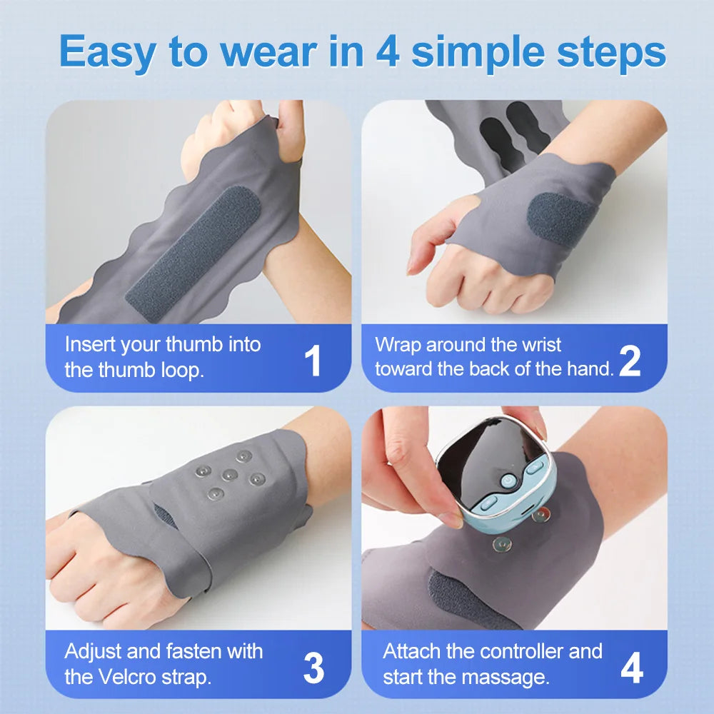 Say Goodbye to Wrist Pain! EMS Microcurrent Massage Far Infrared Heating Wrist Support Essential for Office Workers & Sports
